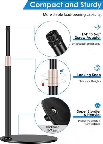 Vista 3 de Soporte de micrófono con soporte de choque, [construido a medida para micrófono Wave] Suspensión antivibración Soporte de montaje de choque Clip
