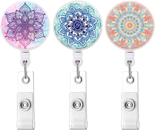 Vista 7 de Carrete retráctil para credenciales de enfermera, lindo nombre, carretes decorativos para tarjetas de identificación con clip en soportes