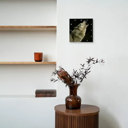 Vista 8 de 3dRose Wild Animals - Lobo de madera - Relojes de pared (DPP_724)