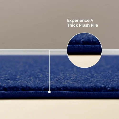 Vista 9 de Ambiant Alfombras de color sólido aptas para mascotas, color azul neón, hexagonal de 2 pies, para interiores, resistentes a las manchas, perfectas