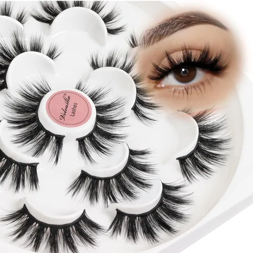 Vista 16 de Veleasha Pestañas postizas de manga puntiagudas, 100% hechas a mano, aspecto natural, pestañas postizas ligeras con banda transparente suave