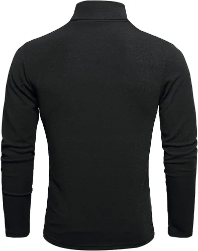 Vista 2 de Camiseta básica térmica de manga larga con cuello alto para hombre