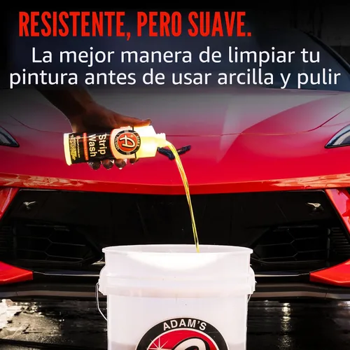 Vista 3 de Adam's Polishes Jabón para Lavar Autos Strip (16 oz) – Champú Removedor de Sellador y Cera, Removedor de Sal, Prelavado y Lavado Ácido Espuma