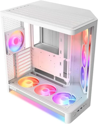 Vista 12 de NZXT H6 Flow CC-H61FB-01 Carcasa compacta de doble cámara de torre media con flujo de aire Paneles de vidrio panorámicos Paneles de flujo