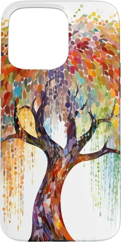 Vista 31 de Weeping Willow Tree Colorful Mosaic Case for iPhone 17