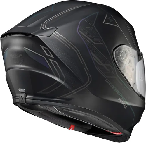Vista 5 de ScorpionEXO R330 - Casco de motocicleta de cara completa con Pinlock Ready Shield Bluetooth con bolsillos para altavoces DOT ECE aprobado Bendr