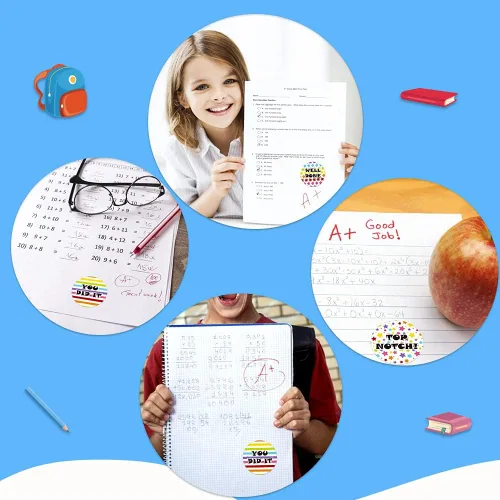 Vista 3 de SICOHOME Calcomanías de recompensa para profesores, 23 hojas de calcomanías de regreso a la escuela para niños, calcomanías de aliento
