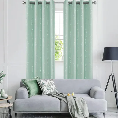 Vista 2 de BUHUA - Paneles de cortinas opacas para sala de estar, cortinas grises con aislamiento térmico, cortinas de ventana para dormitorio - 72 pulgadas