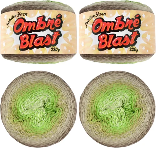 Vista 25 de JubileeYarn - Hilo Ombré Blast (7.76 oz/torta de algodón para bebé, 1 torta)