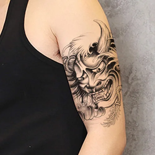 Vista 3 de 12 hojas de tatuajes falsos en el pecho, brazo, hombro, tatuajes, arte corporal, mangas de 5.9 x 8.3 pulgadas, tatuajes temporales impermeables