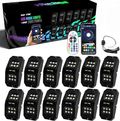 Vista 9 de SUNPIE 4 cápsulas de luces RGBW mejoradas de 210 grados de ángulo amplio con modo APP/voz, modo música, control automático, kit de luces de neón