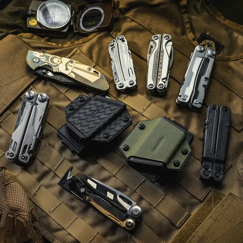 Vista 7 de TACTICAL GEEK TX1 - Funda multiherramienta EDC, funda ajustable con clip trasero para cinturón, multiherramienta no incluida (negro)