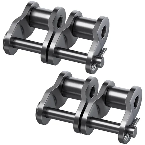 Vista 10 de 2 piezas #60-2/12A-2 cadena de rodillos de doble hebra eslabón maestro, enlace de conector de cadena de acero al carbono ajustable resistente