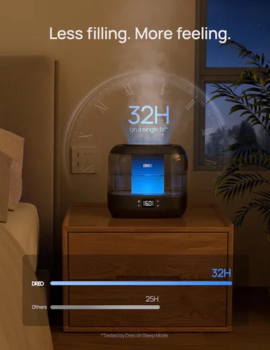Vista 6 de Dreo Humidificadores inteligentes para dormitorio, humidificador supersized de gran tamaño de 4 L de llenado superior para habitación grande con 28