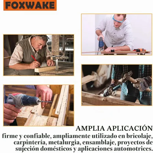 Vista 7 de Abrazaderas C de acero inoxidable mini de 1 pulgada para montaje, abrazaderas U metálicas resistentes para trabajo en metal, abrazadera de 1 3/16