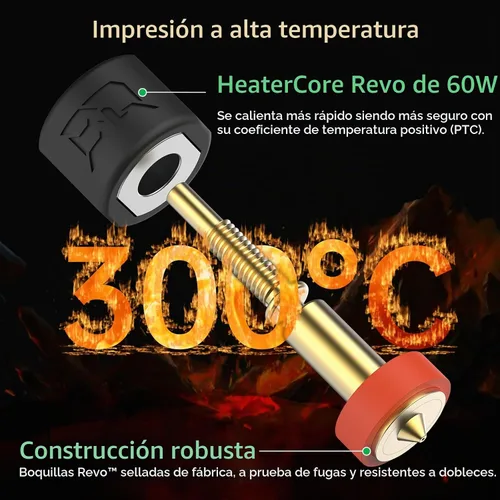 Vista 4 de BIQU Panda Revo Hotend para impresora 3D Bambu-Lab X1C, Hotend de alto flujo hasta 40mm3/s, equipado con reemplazo de boquilla rápida E3D