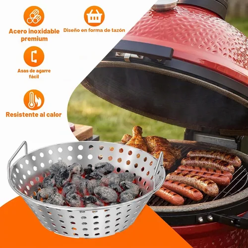 Vista 6 de Skyflame Cesta de carbón de acero inoxidable de 14 pulgadas para parrillas