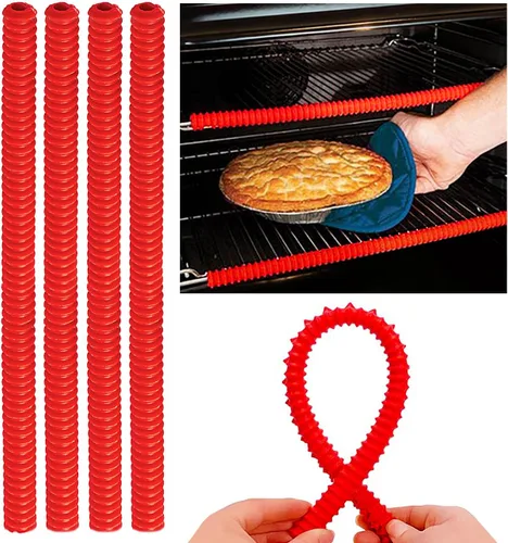 Vista 13 de Protección para estantes de horno de silicona - Protector de estante resistente al calor para estufa, protector lateral de calor para la parrilla