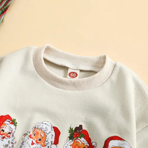 Vista 4 de Traje de Navidad para bebé recién nacido, con cuello redondo, manga larga, con burbujas, de gran