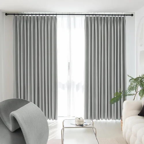 Vista 20 de MUMFAS Panel de Cortina con Pliegues Pellizcos de Terciopelo Sólido con Aislamiento Térmico 95% Opaca para Puerta de Patio para Barra Transversal