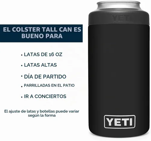 Vista 4 de YETI Rambler - Aislador de latas altas Colster de 16 onzas para Tallboys y latas de 16 onzas, color negro