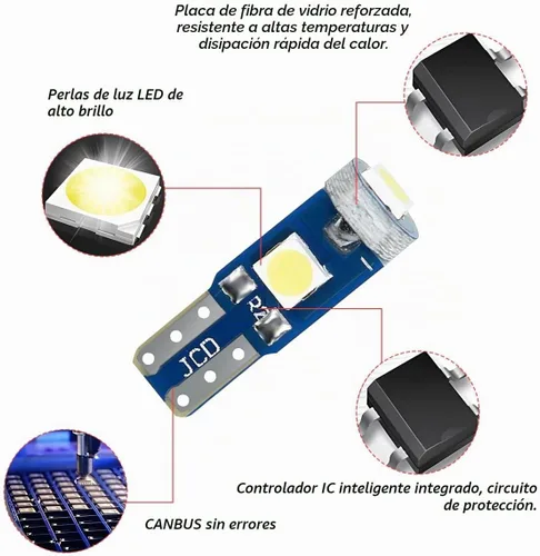 Vista 3 de BELOMI 20 unidades de luces LED T5 para salpicadero de automóvil, bombilla de alta luminosidad 3030-3SMD de repuesto con casquillo de bloqueo de Azul