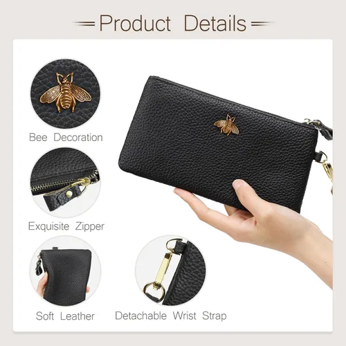 Vista 2 de imeetu Bolso de mano para mujer con correa para muñeca