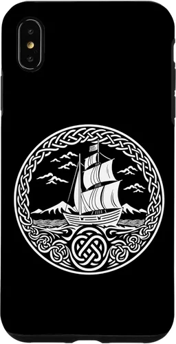 Vista 11 de Funda para iPhone 11 Pro Max Ship Sailing de mitología nórdica con nudos celtas