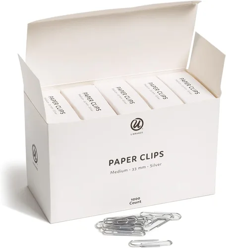 Vista 7 de U Brands Clips para papel, 1000 unidades, clips medianos de 1 pulgada, acabado dorado Oro