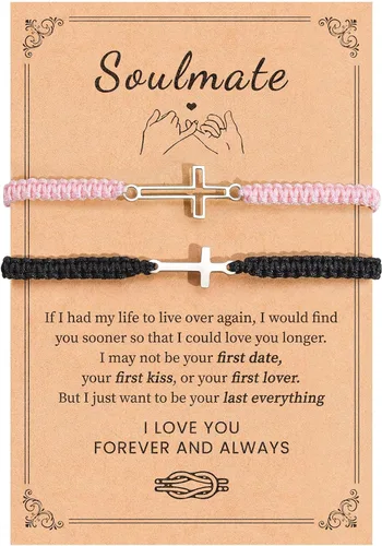 Vista 10 de VU100 Pulseras a juego para parejas Pulseras Regalos para novia novio Regalos de relación a larga distancia Pulseras a juego Regalo para aniversario