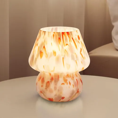 Vista 10 de Dawnwake Lámpara de mesa con forma de hongo para dormitorio, pequeña lámpara de noche de escritorio para sala de estar, decoración de hongos, lindas