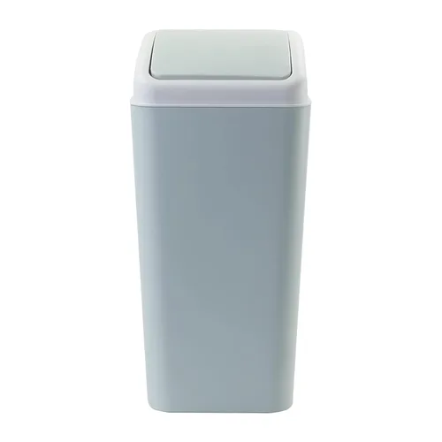 Vista 7 de Bringer - Cubo de basura de plástico con tapa, 4.5 galones, color azul Waste Can with Swing-Top Lid, Compact Trash Can Fit Under Tables &
