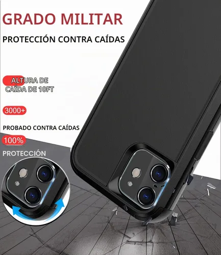 Vista 3 de Diverbox Funda para iPhone 12 [A prueba de golpes] [A prueba de caídas] [Protector de pantalla de vidrio templado], Funda de Protección Resistente