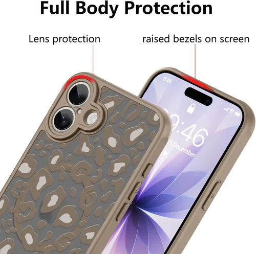 Vista 173 de KANGHAR - Funda compatible con iPhone 11, diseño de leopardo negro, textura de neumático antideslizante, a prueba de golpes, funda protectora