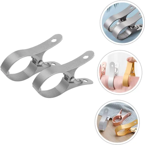 Vista 6 de Clips de secado de ropa, abrazaderas de toalla de playa, clip de metal para colcha, pasadores de ropa de metal, clips de utilidad, silla de playa