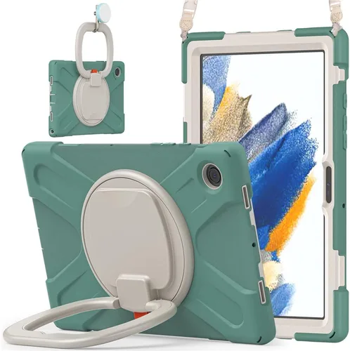 Vista 14 de 360 Rotation Case for Galaxy Tab ActivePro/Tab Active4 Pro/Active 5 Pro 10.1" Sturdy Cover Rotate Ring Stand Shoulder Carrying Strap Hand Strap