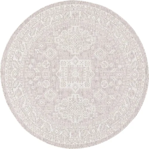Vista 79 de Unique Loom Outdoor Aztec Collection Alfombra de área, Chalca (5 pies 3 pulgadas, octágono, aguamarina/marfil)
