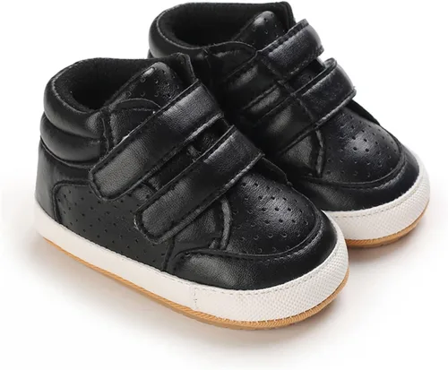 Vista 3 de E-FAK Zapatos de bebé para niños y niñas, zapatillas para bebés, suela de goma antideslizante, zapatos de cuna para primeros pasos de niños pequeños