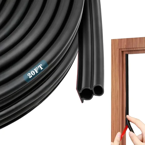 Vista 10 de Tira de sello de puerta para marco de puerta, sello de goma para puerta, tira aislante extra gruesa autoadhesiva, insonorizada, a prueba de polvo