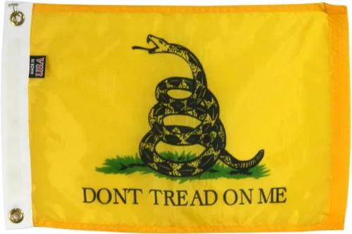 Vista 6 de Bandera Gadsden de 2 x 3 pies, nailon para todo tipo de clima, para exteriores, fabricada en Estados Unidos
