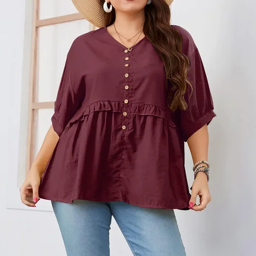 Vista 4 de Womens Summer Tops 2023 Elegant Basic Tops Holiday T-Shirts Juniors Leisure Tops Workout Tops Summer Blouses