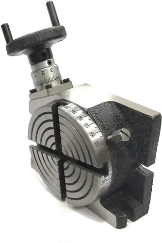 Vista 3 de AnNafi® Mesa rotatoria regular de 4" pulgadas (3.937 in) con 4 ranuras para fresadoras