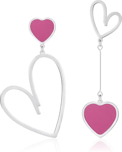 Vista 29 de Linawe Mismatched Heart Dangle Earrings for Women Trendy