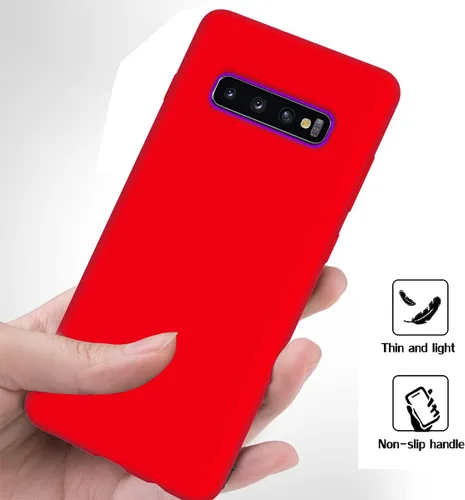 Vista 7 de Funda de goma para Samsung Galaxy S10 Plus, funda de silicona líquida para s10+ de doble capa híbrida de policarbonato duro de silicona suave, funda
