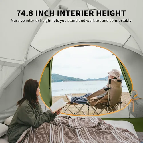 Vista 3 de Naturehike KOTA Tienda de campaña para 4/6/8 personas, tienda de campaña impermeable de doble capa para 4 personas, 6 personas, 8 personas