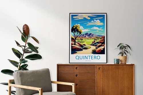 Vista 3 de Quintero Golf Club Travel Print Wall Art Quintero - Arte para colgar en la pared, decoración del hogar, amantes del arte Quintero, arte de viaje