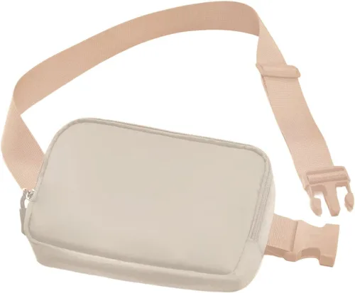 Vista 13 de Joysoda Riñonera, Bolsa de Cinturón, Correa Ajustable de 102 cm para Cintura, para Mujeres y Hombres, Beige, M