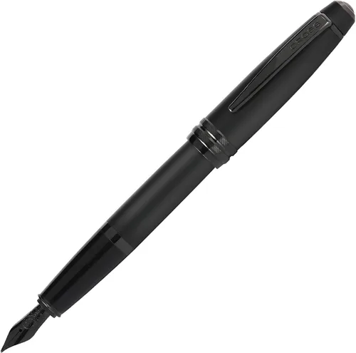 Vista 10 de Cross Bailey Pluma Fuente Recargable Presentada en una Caja de Regalo Premium - Punta Media, Tinta Negra, Negro Fountain Pen for Effortless