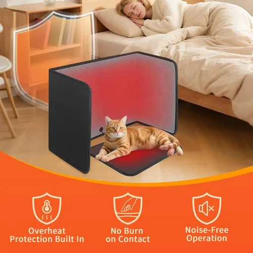Vista 4 de Calentador plegable para debajo del escritorio, calentador de espacio silencioso para oficina con temporizador, 8 niveles de temperatura, apagado