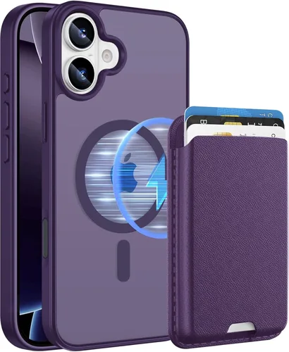 Vista 9 de Funda magnética para iPhone 12 Pro Max, cartera magnética desmontable con soporte para tarjetas, [compatible con MagSafe] grado militar, a prueba